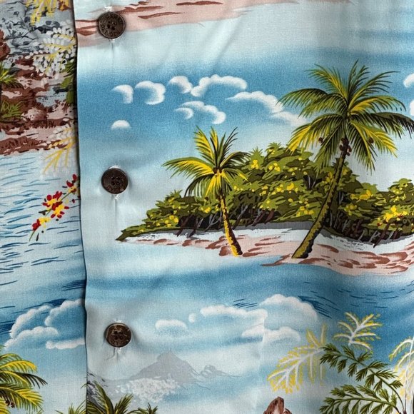 RJC Shirt Mens 10 Hawaiian Paradise Island Vacation Button Front Short Sleeve - Picture 5 of 11